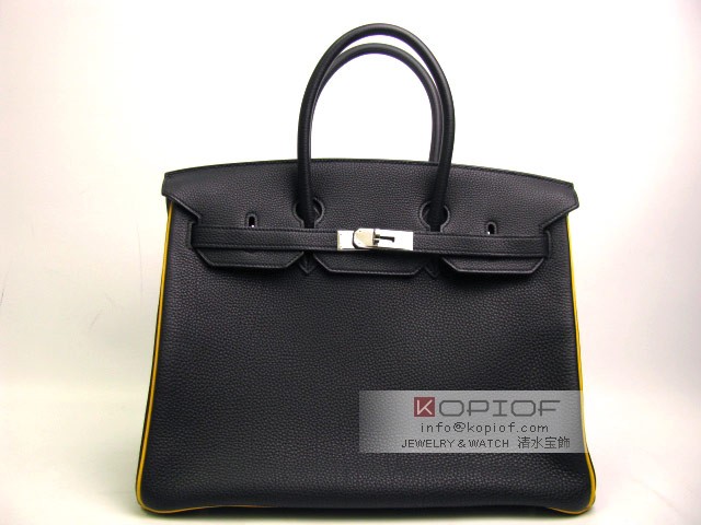 エルメス バーキン35(パーソナルオーダー)トゴ ブラック×ソレイユ her450